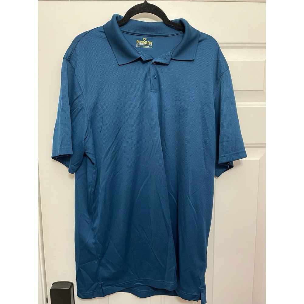 Outdoor Life Blue Polo Shirt Short Sleeve Size XLT Golf Casual‎